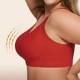 thumbnail image 4 of TEVEQ Womens Wireless Bras Comfortable Push Up Bra No Underwire Bra Full Support Lift Bralette Everyday Seamless Tshirt Bras for Older Comfy Convenient Front Closure Bras Full Coverage Bra Red Xxl, 4 of 7