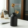 thumbnail image 5 of Tyeign Modern Ceramic Vase Set 3 Pc, Matte Black Table Centerpiece for Fresh Or Faux Flowers, Contemporary Living Room Shelf Office Décor, Stable Flat Base, Three-Piece Vase Ornaments, 5 of 5