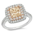 thumbnail image 2 of 2.07 ct Princess Cut Natural Morganite Halo Engagement Ring for Women in 14K White/Rose Gold, 2 of 2