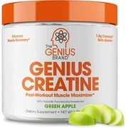 Creatine Lean Muscle Gain Powder Supplement - Post Workout Recovery Support with Beta Alanine, Green Apple, Genius Creatine by the Genius Brand
