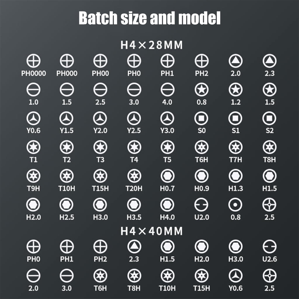 Cordless Electric Screwdriver Set 76 in 1 Precisions Bit Builtin LED Light Alloy Construction Electronics Repair Tool