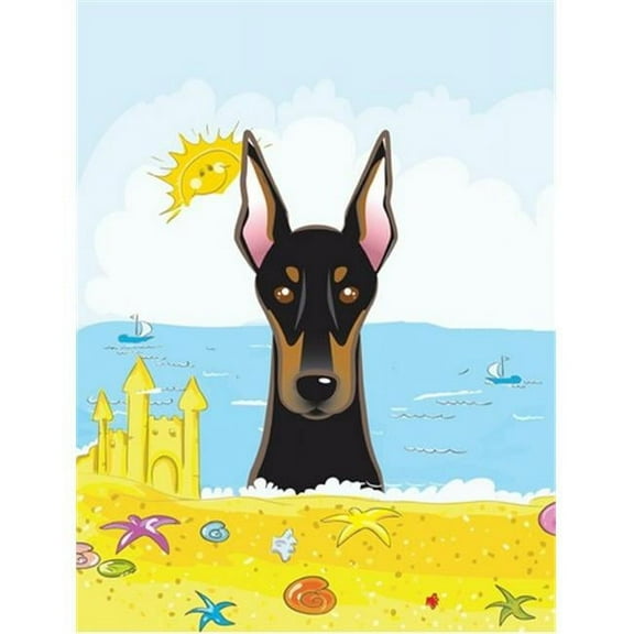 Doberman Summer Beach Flag Garden