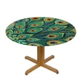 thumbnail image 3 of Autua Peacock Feathers Round Tablecloth Stain-Resistant Washable for Home Kitchen Outdoor Decoration 54"-58, 3 of 8