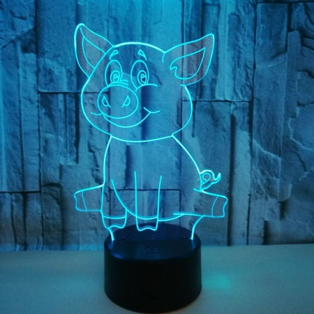 

GIAOGE 3D night light USB powered 7-color LED light suitable for children s gift bedroom decoration