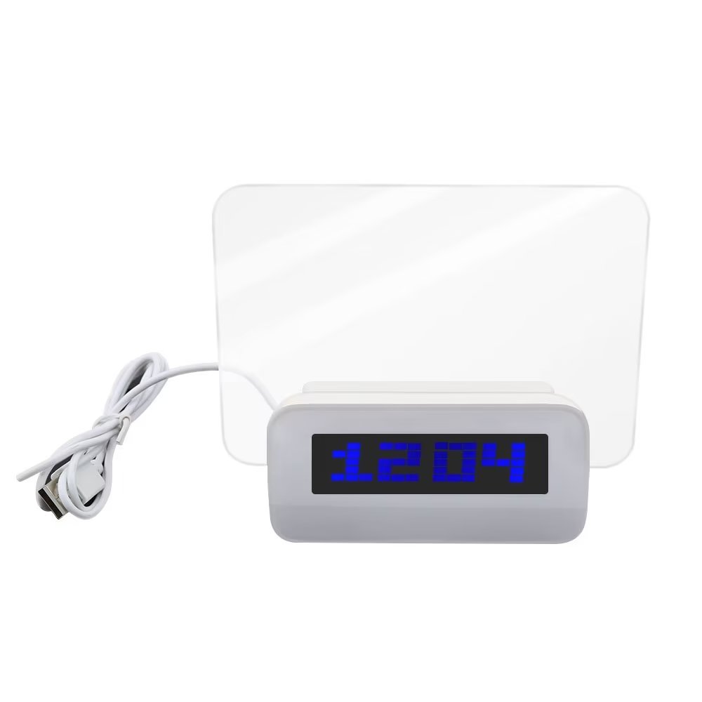 YOCUNKER Small Battery Powered Alarm Clock Multifunction with Writing