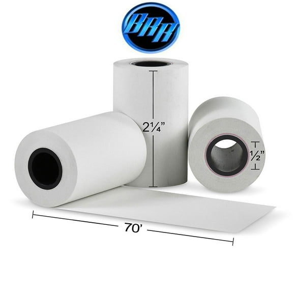 Verifone VX520 (2-1/4" X 70') Thermal Paper - 50 Rolls Credit Card Thermal Paper Rolls Bpa Free - Buyregisterrolls