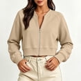 thumbnail image 4 of jjayotai Womens Zip up Sweatshirts Jackets Long Sleeve Casual Loose Outwear with Pockets, 4 of 6