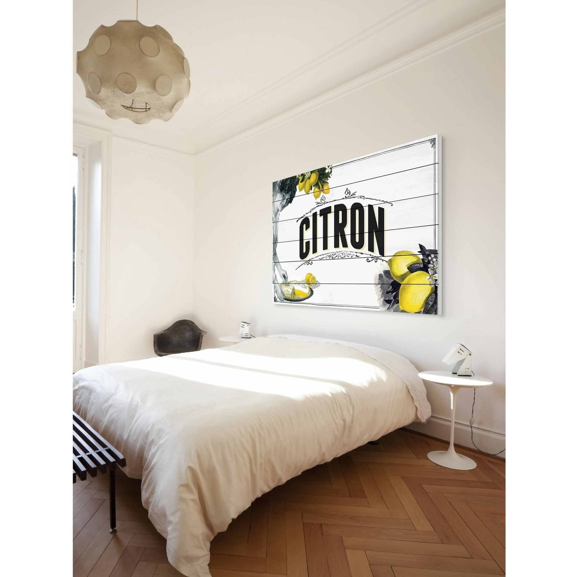Marmont Hill "French Produce Lemon" Painting Print on White Wood