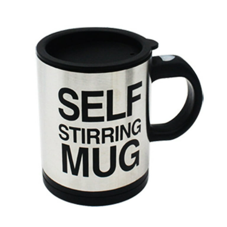 400ML Double Insulated Self Stirring Mug Electric Coffee Chocolate Cup  Black