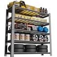 thumbnail image 5 of 5 Tier Metal Shelving Unit, Adjustable Storage Shelves, 72" H Heavy Duty Garage Shelves, Outdoor Shelves for Warehouse, Basement, Kitchen, Pantry, Living Room, Black, 36" W x 16" D, 5 of 7