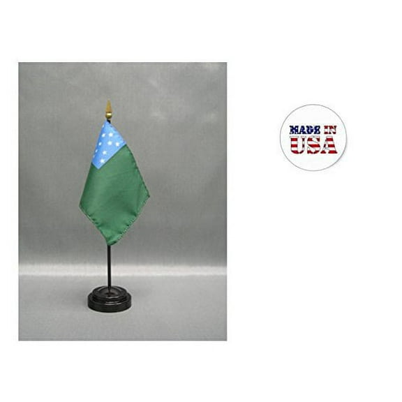 Made in the USA. 2 Green Mountain Boys 4"x6" Miniature Desk & Table Flags Includes 2 Flag Stands & 2 Green Mountain Boys Small Mini Stick Flags