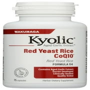Kyolic Aged Garlic Extract Formula 114, Red Rice CoQ10, 75 Capsules