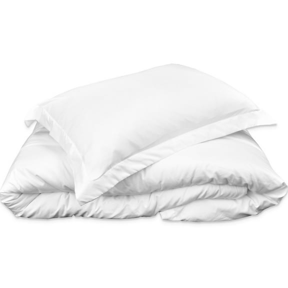 Mezzati Duvet Cover 3 piece Set – Brushed Microfiber Luxury Soft Bedding (White, Queen)