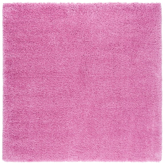 SAFAVIEH California Plush Solid Shag Area Rug, Pink, 4' x 4' Square - Modern Design, Pink, Non-Shedding & Easy Cleaning, Ultra Plush Thick Pile, Ideal for Living Room, Bedroom