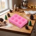 thumbnail image 4 of Mini Christmas Tree Silicone Mold, 6 Cavity Festive Shaper for Chocolate Candy Candle Soap Resin, Flexible Non-Stick Easy Release Craft Casting Tool for Holiday Handmade Table Decor Ornament Making, 4 of 5