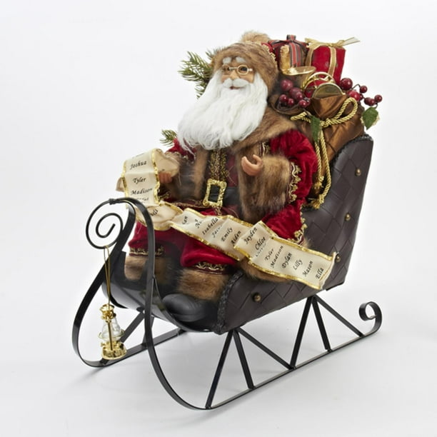 20" Santa Claus on Metal Gift Laden Sleigh Christmas Table ...