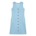 thumbnail image 5 of LIaqionyy Cotton Linen Dresses for Women Summer Casual Sleeveless Button down V Neck Dress Sundress with Pocket, 5 of 8