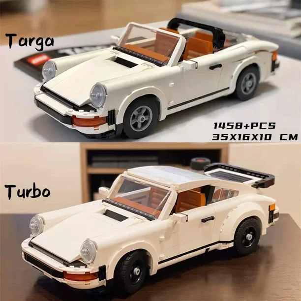 Juego de bloques de construcción técnicos de partículas 1458, modelo clásico de carrera 2 en 1, juguete Retro Roadster, modelo ensamblado para niño adulto, regalo de Navidad