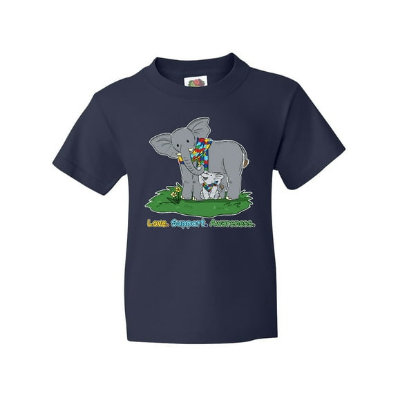 Inktastic Autism Love, Support, Awareness Elephants Youth T-Shirt
