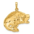 thumbnail image 3 of Pendentif Charme Sautant Bar Poisson en Or Jaune 14k Finition Texturée Polie, 3 of 4