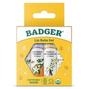 Badger - Classic Lip Balm Gold Box, With Aloe, Extra Virgin Olive Oil, Beeswax & Essential Oils, Lip Balm Variety Pack, Certified Organic (4 Pack)