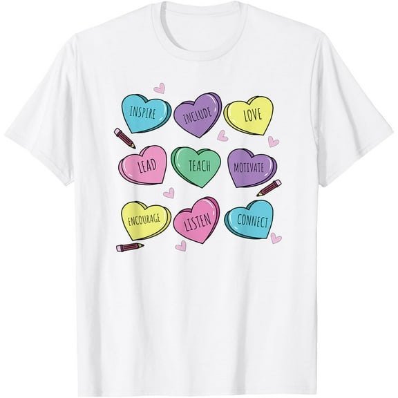 Cute Heart Valentines Day Love Special Education Teacher T-Shirt Shirts