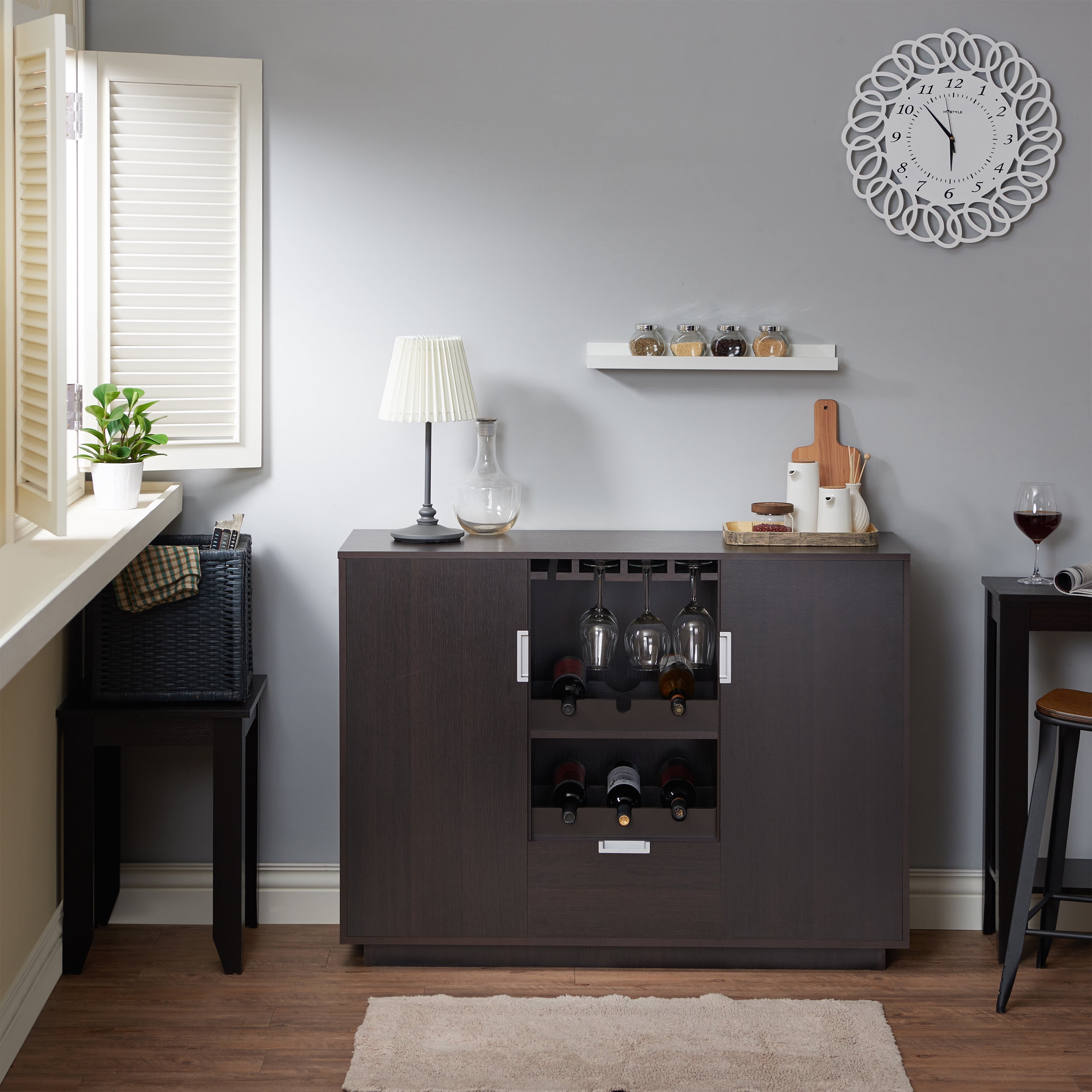 Furniture of America Angelo Modern Multi-Storage Buffet, Espresso