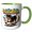 Green/White, variant on 3drose, Funny Cute Cool Rottweiler Dog with Bandana Skateboarding Graffiti, 11oz Mug