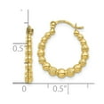 thumbnail image 2 of 10k Solid Yellow Gold Beaded Hoop Earrings 18x16mm Wide 3mm Thick Hoop Earring for Women - .5 Grams, 2 of 2