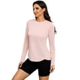 thumbnail image 3 of PINSPARK SPF Shirts for Women Long Sleeve Lightweight Hiking Top with Thumbholes Quick Dry Vocation Travel Shirt Light Pink XL, 3 of 7