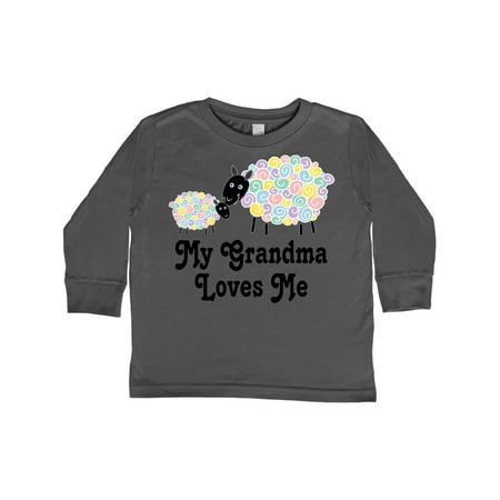 

Inktastic My Grandma Loves Me Sheep Lamb Childs Gift Toddler Boy or Toddler Girl Long Sleeve T-Shirt