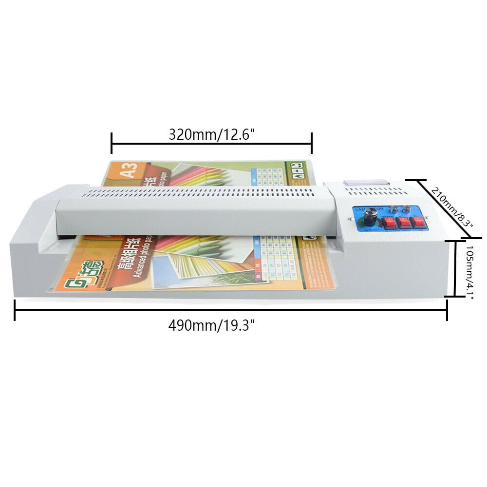 Laminating Machine Thermal Laminator 13"Four Roller Hot/Cold Film Laminate for A3 & A4