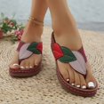 thumbnail image 6 of HNMKIU Summer Fashion Leaf Print Thong Sandals Comfortable Casual Beach Slippers for Women with Arch Support Outdoor Indoor Wear Flip Flops for Women ,6.5, 6 of 8