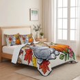 thumbnail image 7 of Quilts Twin Size, Rabbit Thanksgiving Soft Comforter Bedding Set for Bed, Fall Pumpkins Leaves Rustic Lightweight Quilted Bedspread with Pillow Cover(2 Pieces) for All Season, 68x86 Inch, 7 of 7