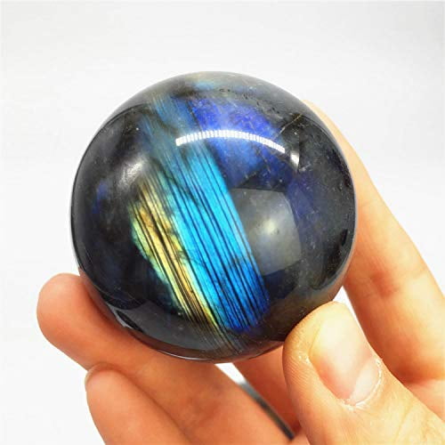 60mm Healing Crystal Natural Labradorite Ball Crystal Sphere with Wood Stand