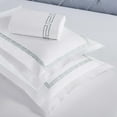 thumbnail image 6 of Superior Harrison Embroidered Cotton Duvet Cover Set, King/California King, White/Silver, 6 of 11
