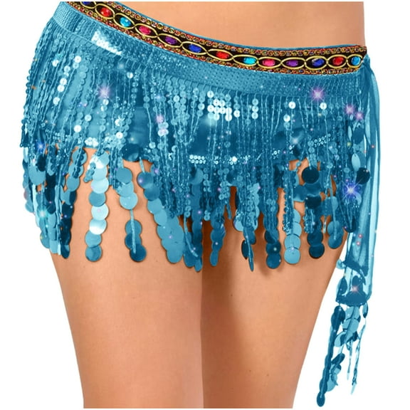 Wowcloth Belly Dance Waist Scarf for Women, Decorative Tassels Adjustable Tie, Hip Wrap Accessory for Dance Performance