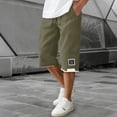 thumbnail image 4 of ZVNAΖH Men's Baggy Capri Pants Plus Size Below Knee Casual 3/4 Shorts Big and Tall Summer Drawstring Pants with Pockets, M-8XL, 4 of 9