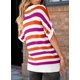 thumbnail image 4 of Blusa tipo túnica Dokotoo para mujer, cuello en V, manga corta, a rayas, rosa, 4 of 6