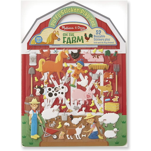 Juego de 52 Stickers Puffy de Granja Melissa & Doug Portátil y Reutilizables Infantil MD-1288553