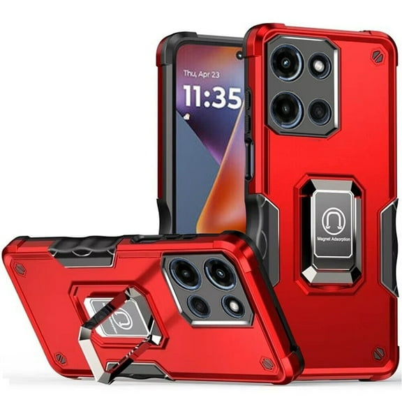 For Motorola Moto G 5G 2025 XT2513V OPTIMUM Kickstand Cover Cell Case - Red