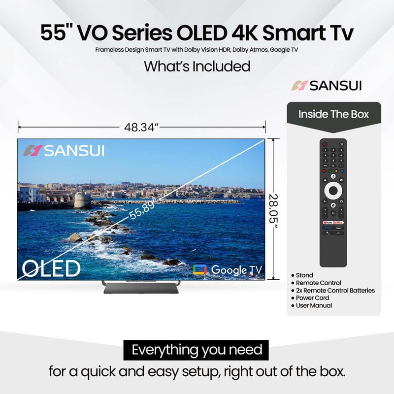 Sansui S55VAUW 55 inch Class 4K UHD Smart Web OS TV gallery view