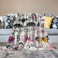 thumbnail image 2 of Orinice Cute Cat Warm Lightweight Blanket Soft Fleece Blankets for All Seasons, Living Room Sofa Decor, Cow Gifts, Long-lasting Plush Blankets 60x80in, 2 of 6