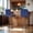 Blue, variant on QunYou Bar Stools Set of 2 Counter Height, Square Cushion Backrest Stools with Footrest for Home & Coffee Shops