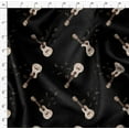 thumbnail image 4 of Soimoi Polyester Crepe Fabric Notes & Guitar Musical Instrument Print Fabric by Yard 52 Inch Wide, 4 of 5