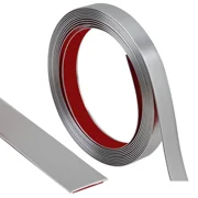 Peel and Stick Finish Molding Trim, Flexible Decoration Strip for Wall Tile Edge, Mirror, Cabinet, Furniture and DIY Home Decoration (Brushed Silver, 16.4 ft x 0.4 in)