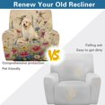 thumbnail image 4 of HELLHERO Anti Pet Hair 4 Pack Recliner Chair Slipcover for Kids, Polyester Spandex with Side Pocket Recliner Cover for Living Room, Lavender Floral Pattern, 4 of 8