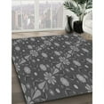 thumbnail image 3 of Ahgly Company Tapis de Zone Rond Gris Transitionnel pour Intérieur Lavable à la Machine, 3 Pieds Rond, 3 of 7