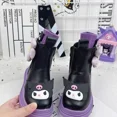 thumbnail image 4 of Botas de felpa de Anime Sanrios Kuromi Hello kittys para niños, botas Martin lindas, botas cortas de PU, zapatos de princesa de dibujos animados, moda Kawaii, 4 of 5