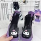 thumbnail image 4 of Botas de felpa de Anime Sanrios Kuromi Hello kittys para niños, botas Martin lindas, botas cortas de PU, zapatos de princesa de dibujos animados, moda Kawaii, 4 of 5